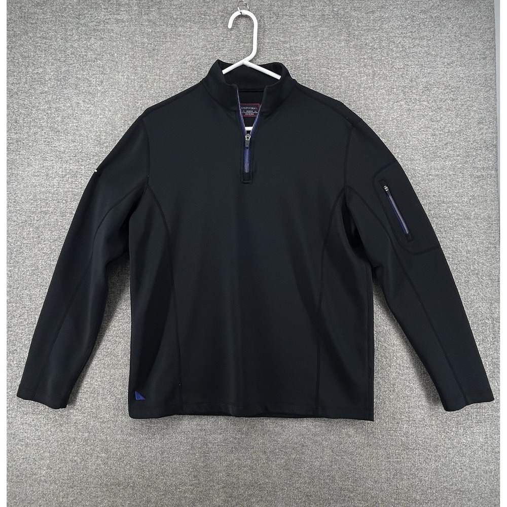 Untuckit 1/4 Zip Pullover Long Sleeve Men Size Medium Black Casual